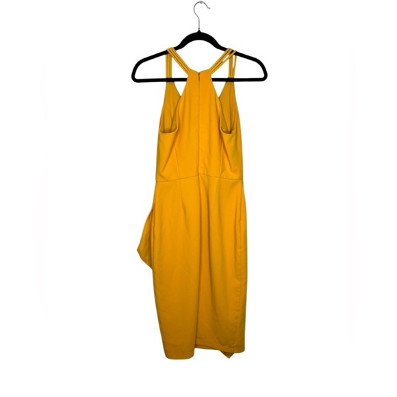Harlyn Yellow Asymmetrical Sheath Dress Size Small - Picture 7 of 11